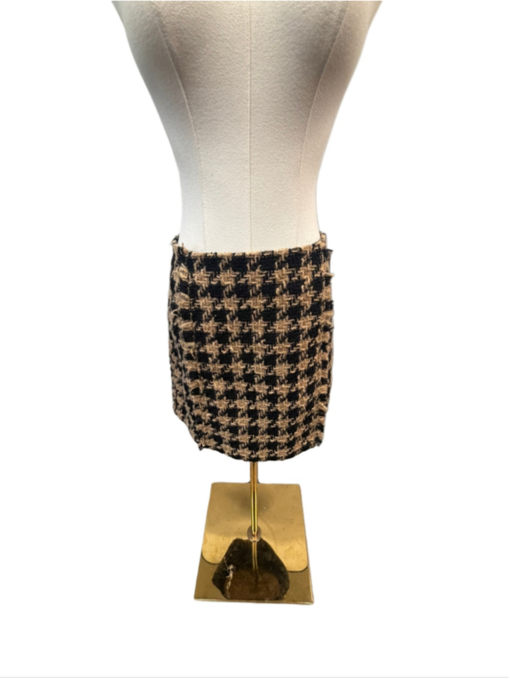 EUC House of Harlow 1960 Houndstooth Tweed Mini Skirt S